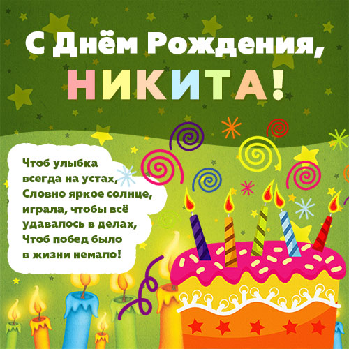 Короткие поздравления с днем рождения Никите